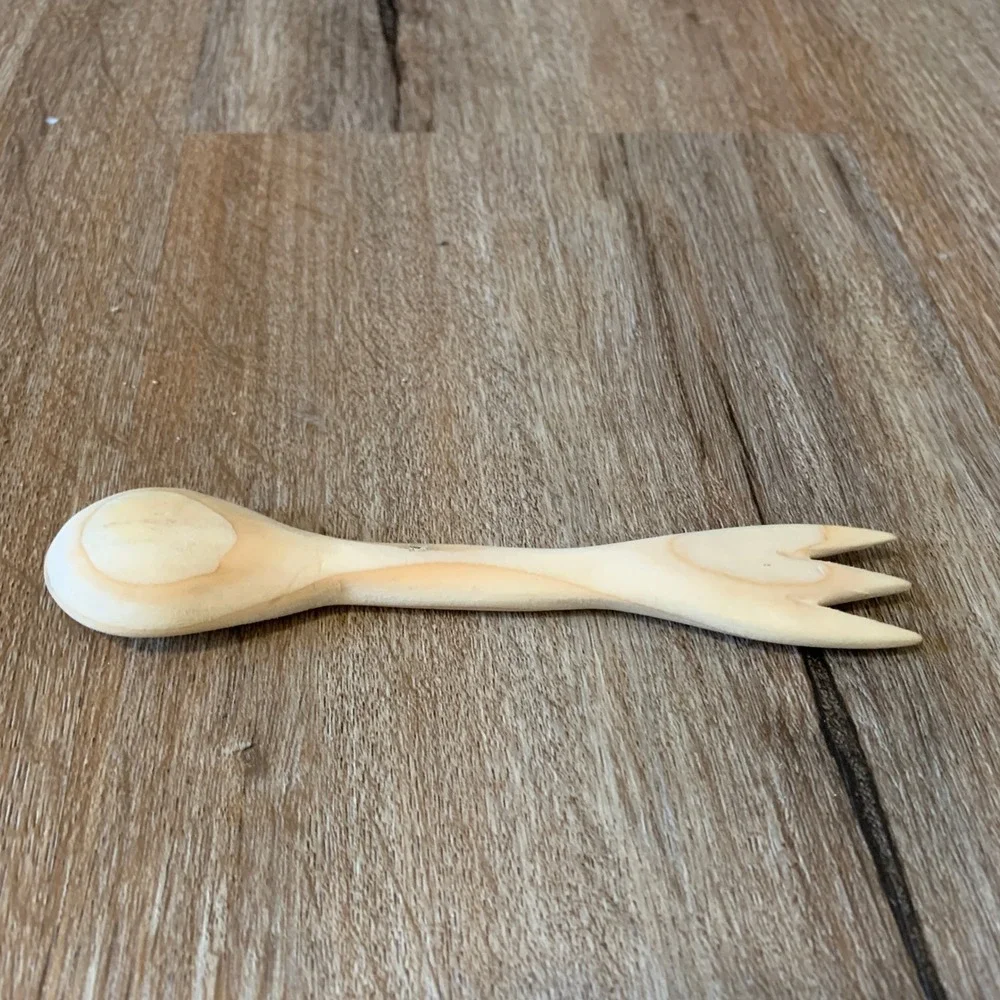 Handmade Birch wood spork - 6 inches - handcrafted - USA